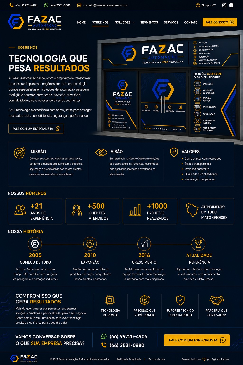FAZAC Automação — Empresa referência em pesagem e automação em Mato Grosso há mais de 21 anos